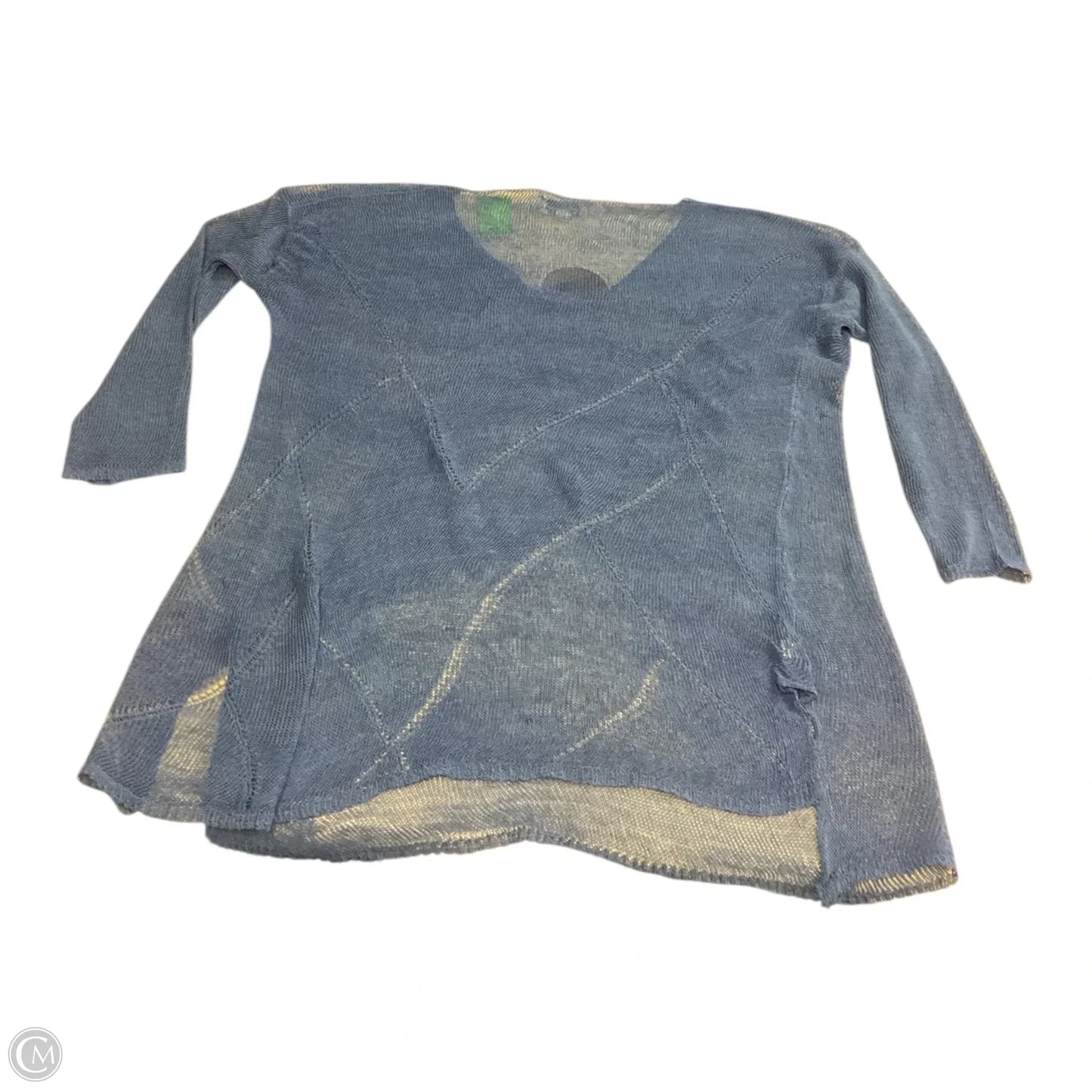 Top 3/4 Sleeve By Arianna In Blue, Size: Osfm