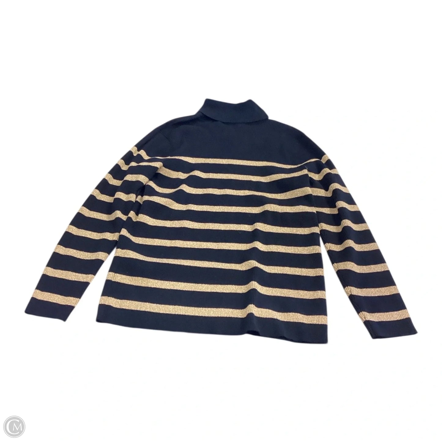 Sweater By Ann Taylor In Black & Cream, Size: L