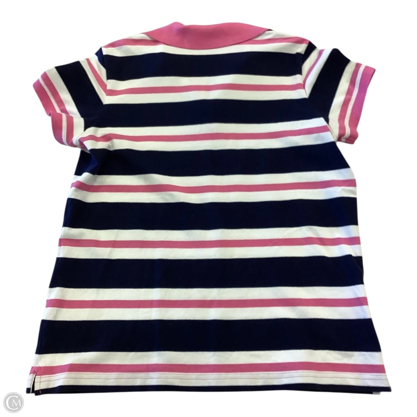 Top Short Sleeve Designer By Lilly Pulitzer In Blue & Pink, Size: Xl