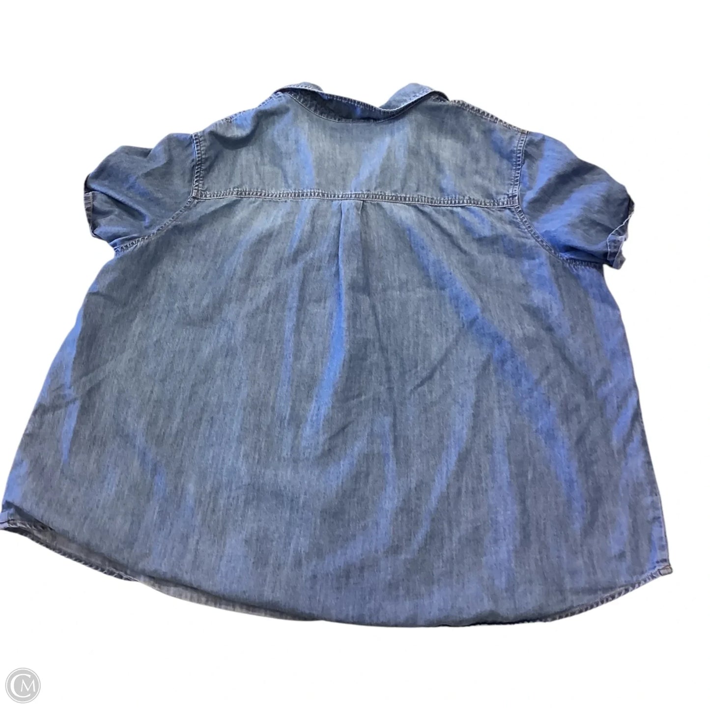 Top Short Sleeve By Ana In Blue Denim, Size: 1x