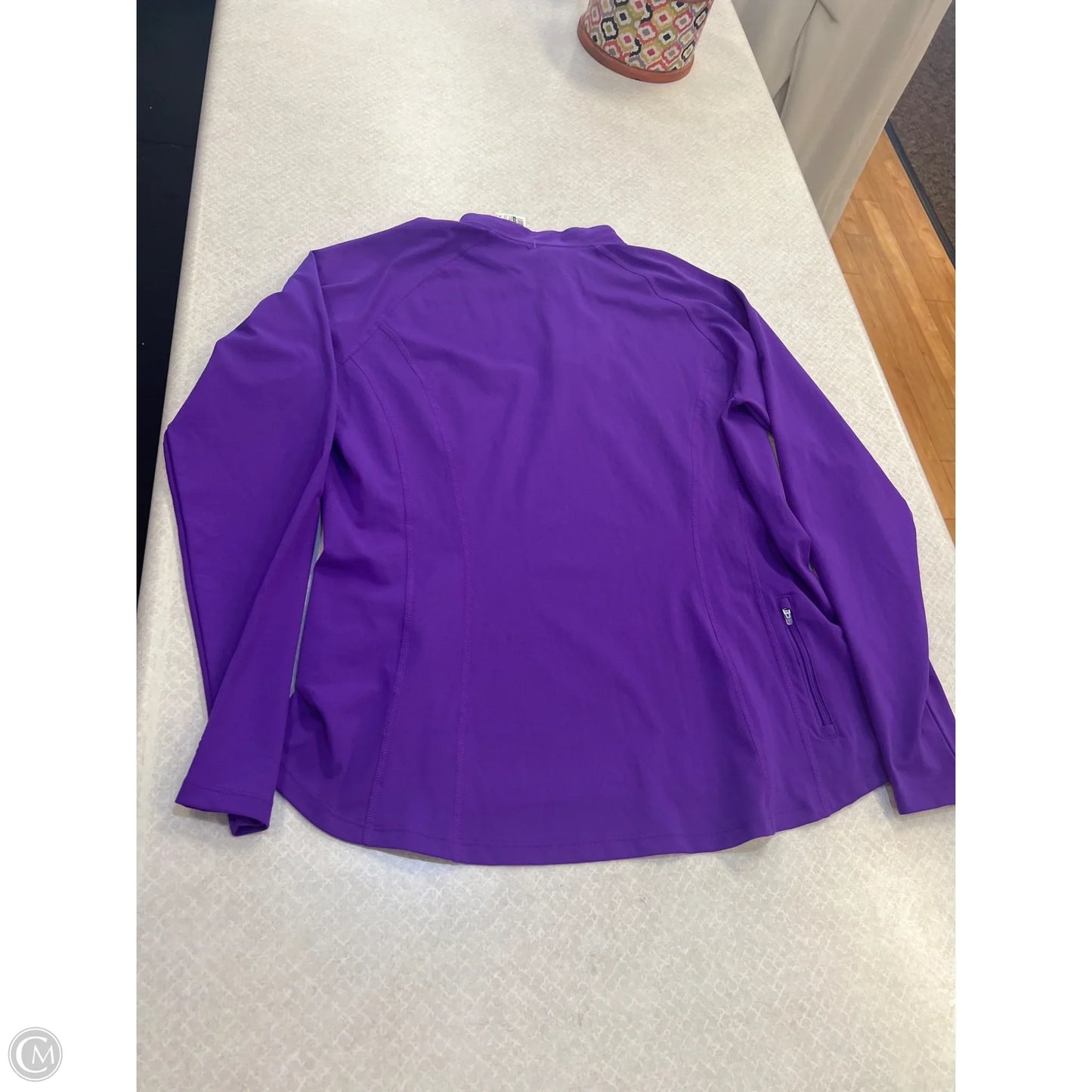 Athletic Top Long Sleeve Collar By Coolibar In Purple, Size: L