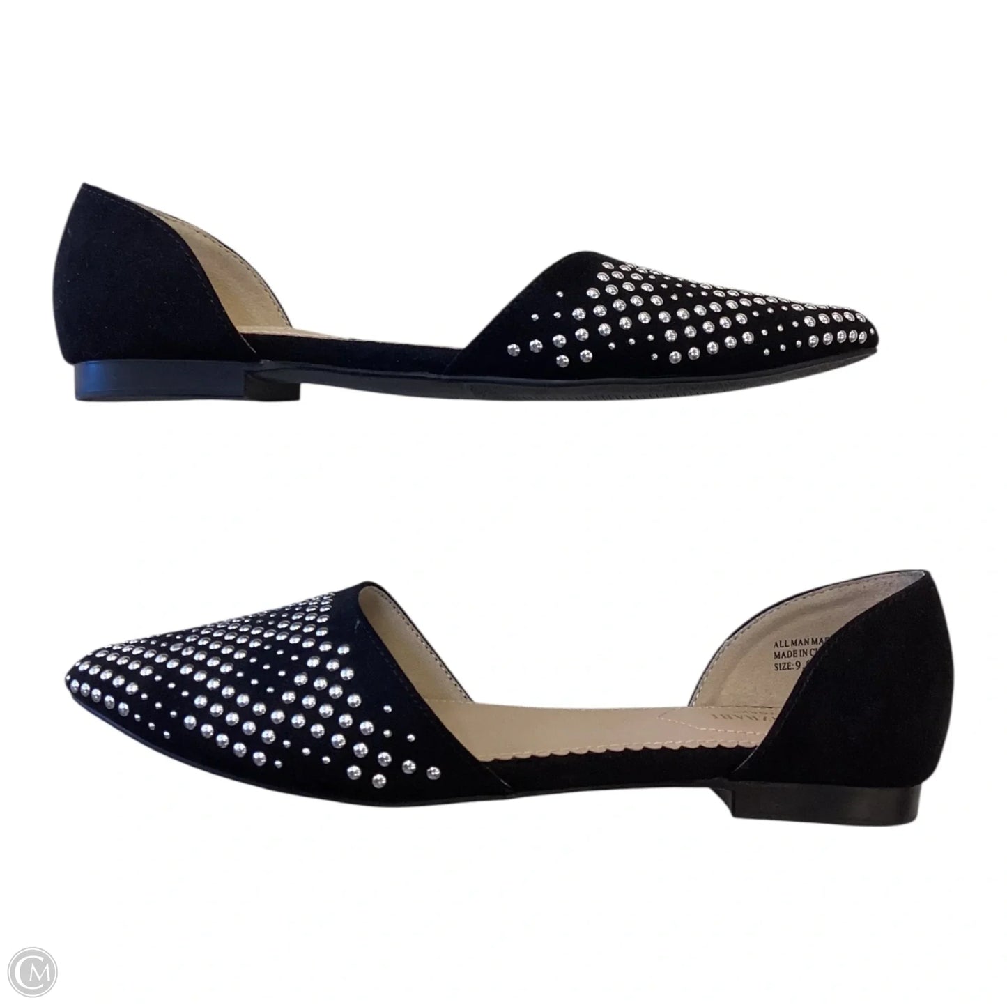 Shoes Flats By Isaac Mizrahi In Black & Silver, Size: 9.5