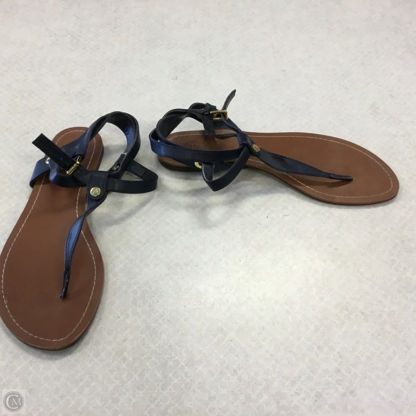 Sandals Flats By Ralph Lauren In Navy, Size: 10