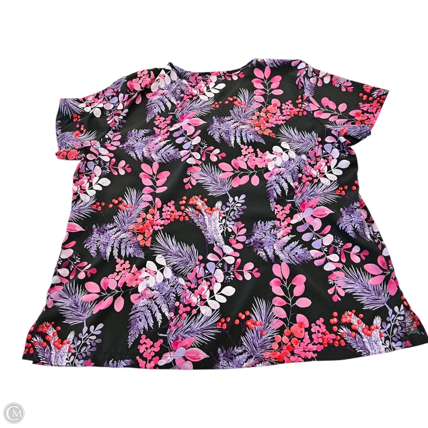 Top Short Sleeve By Clothes Mentor In Floral Print, Size: Xl