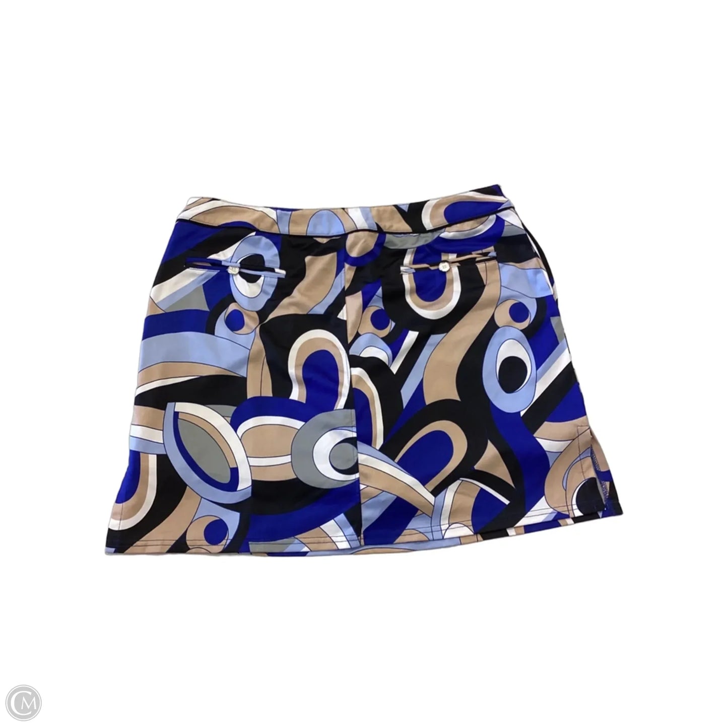 Athletic Skort By Clothes Mentor In Blue & Tan, Size: 10
