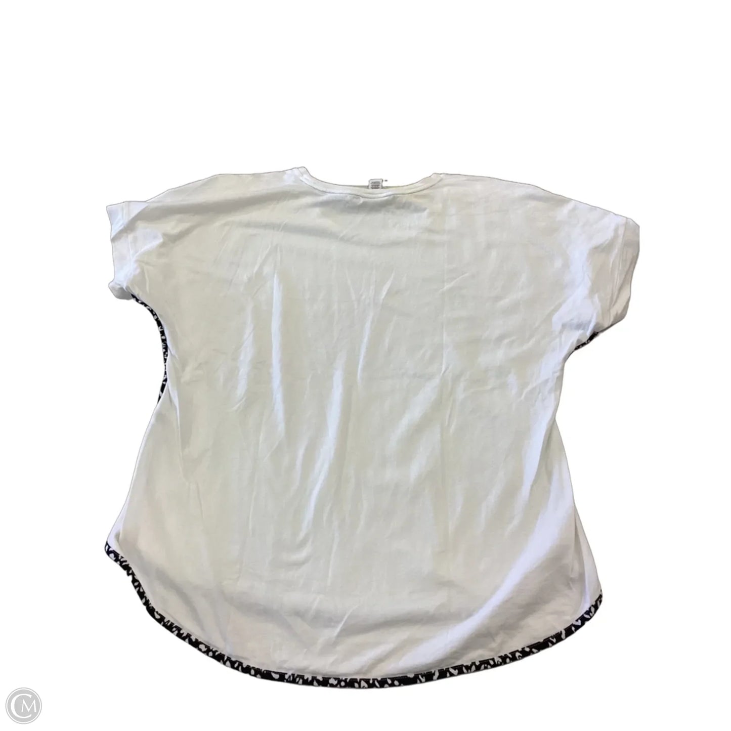 Top Short Sleeve By Chicos In Black & White, Size: L