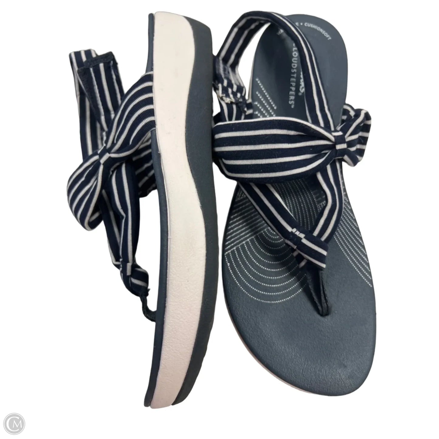 Sandals Heels Platform By Clarks In Striped Pattern, Size: 6.5