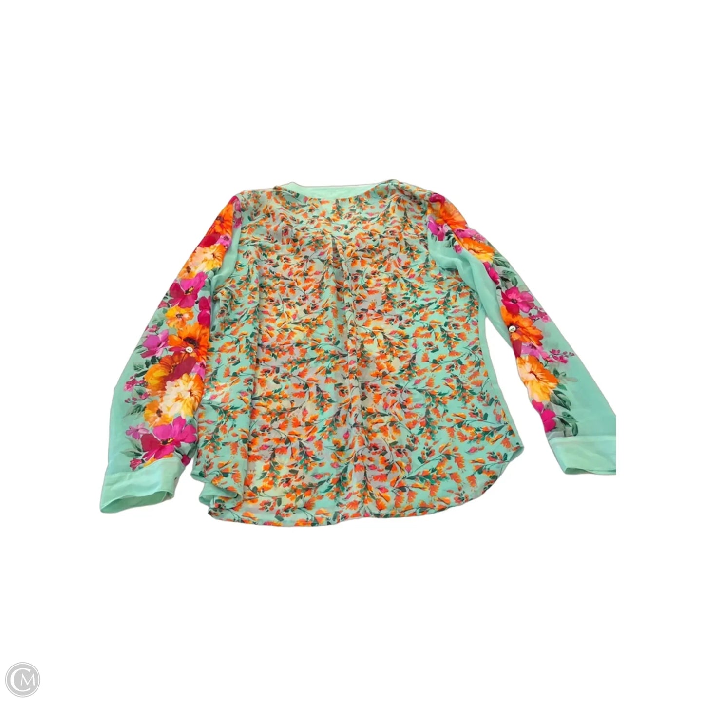 Top Long Sleeve By Figuero & Flower In Floral Print, Size: L