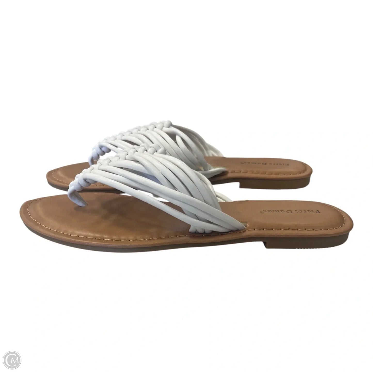 Sandals Flip Flops By Pierre Dumas In White, Size: 6.5