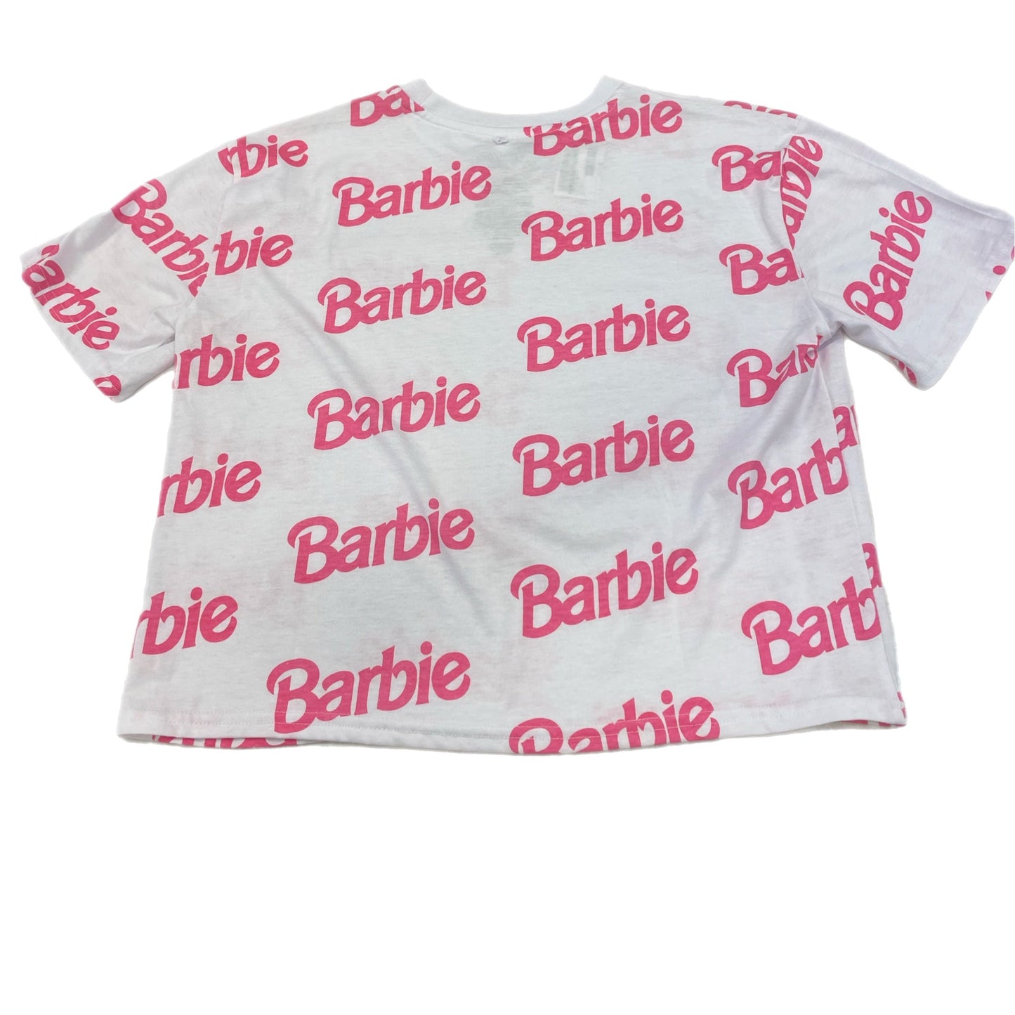 Top Short Sleeve Basic By Clothes Mentor In White Pink, Size: L