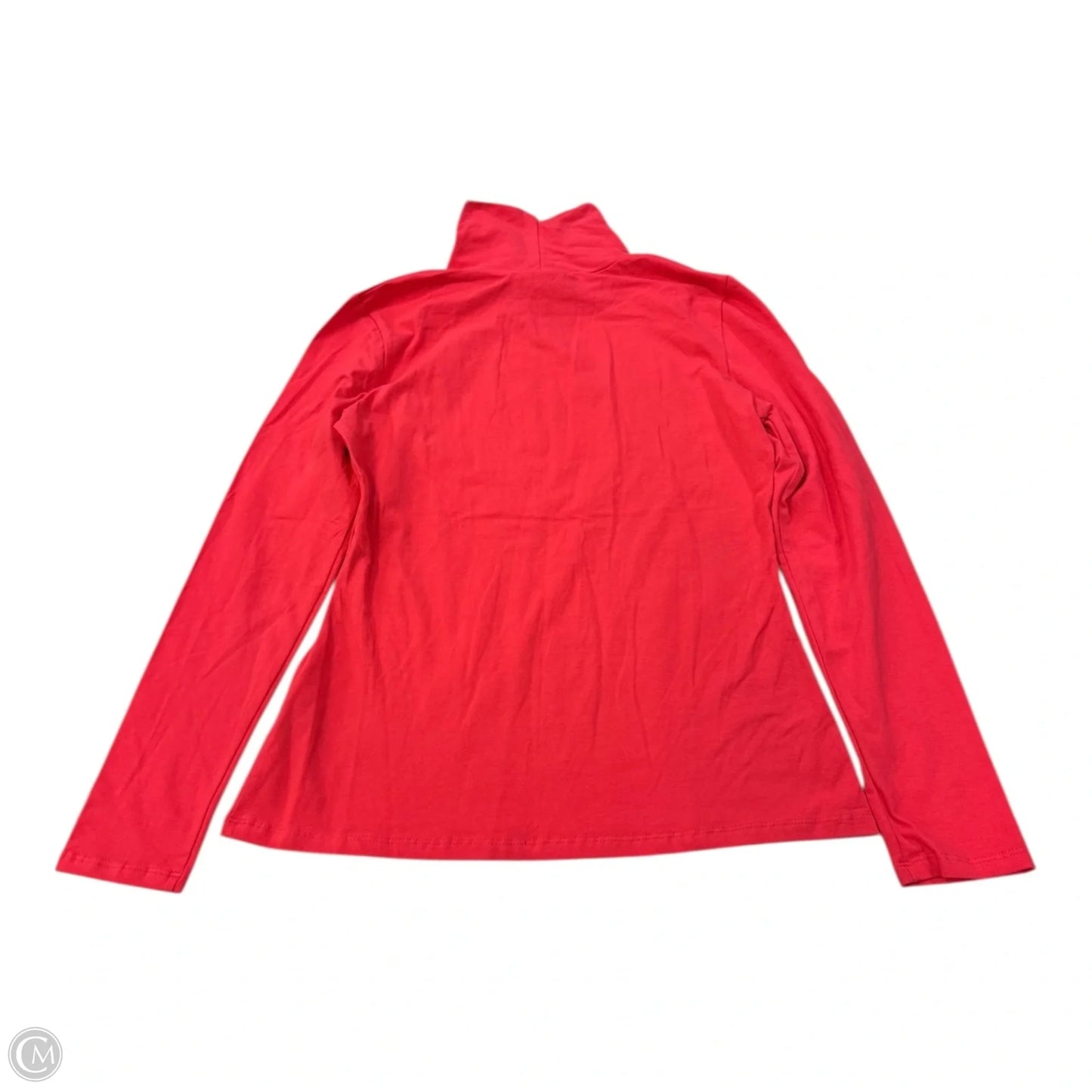 Top Long Sleeve By Boston Proper In Coral, Size: M