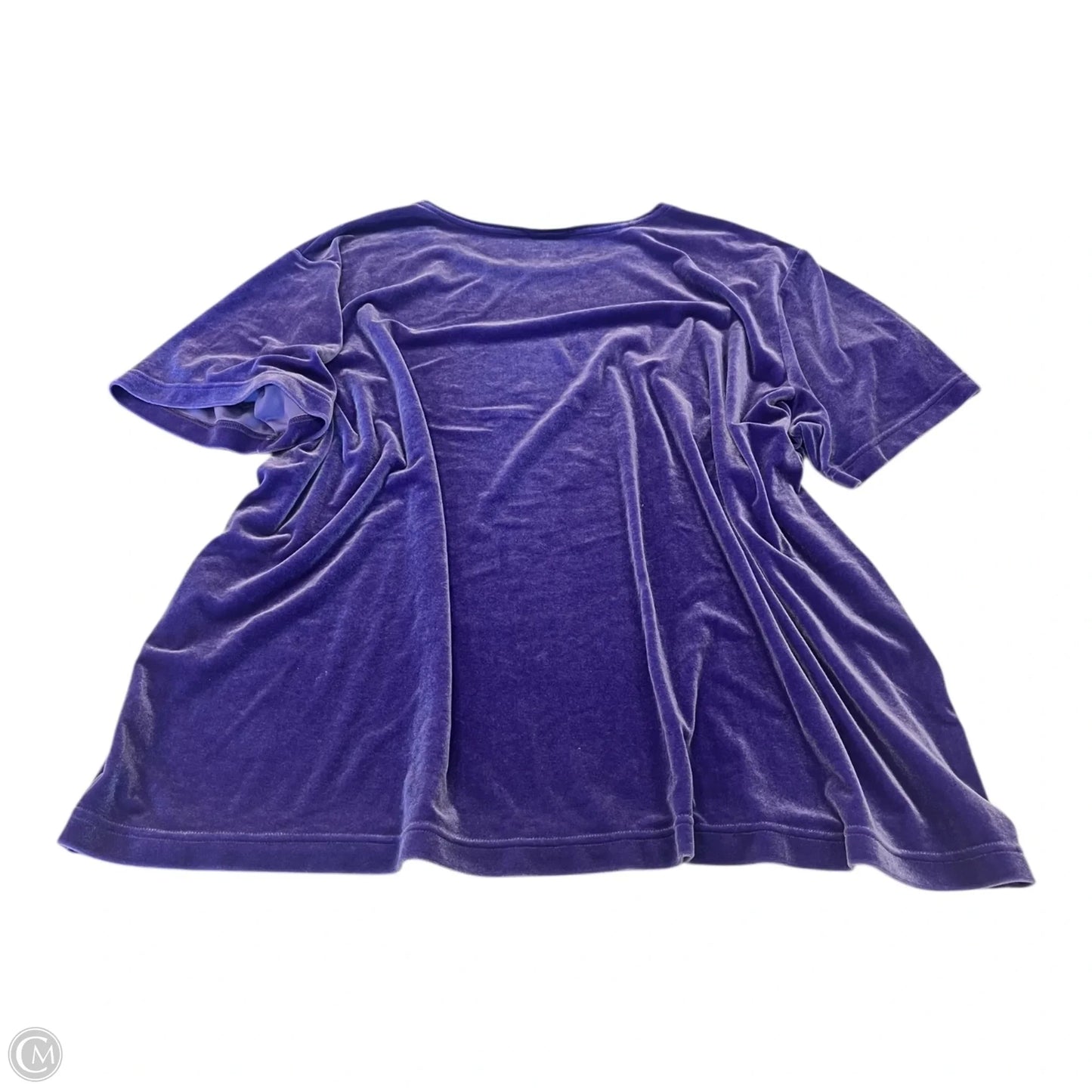 Top Short Sleeve By Quaker Factory In Purple, Size: 3x