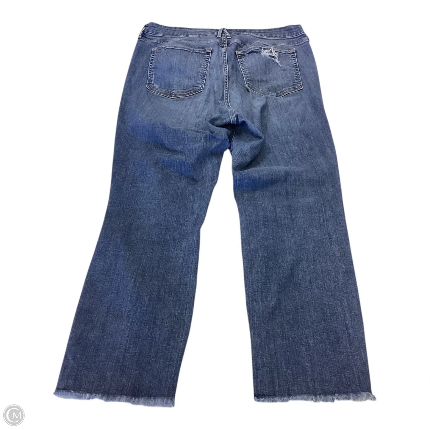 Jeans Straight By Good American In Blue Denim, Size: 16