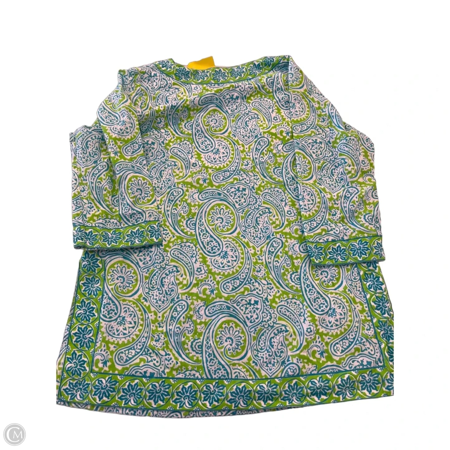 Top 3/4 Sleeve By Gretchen Scott In Blue & Green, Size: S