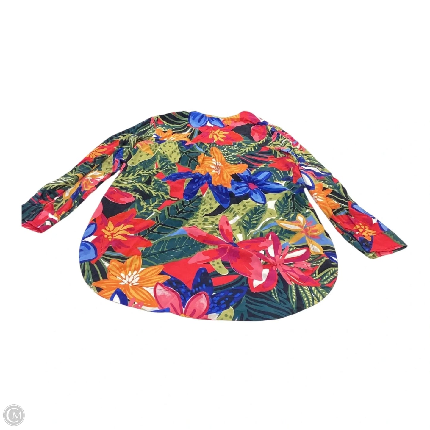 Top Long Sleeve By Nic + Zoe In Tropical Print, Size: Xs