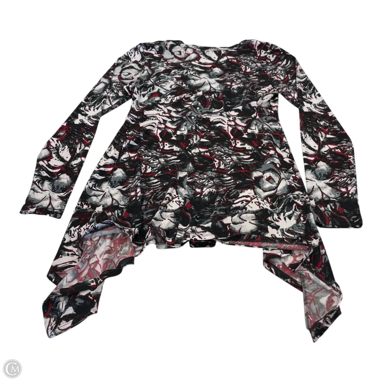 Top Long Sleeve By Karen Kane In Black & Grey, Size: S