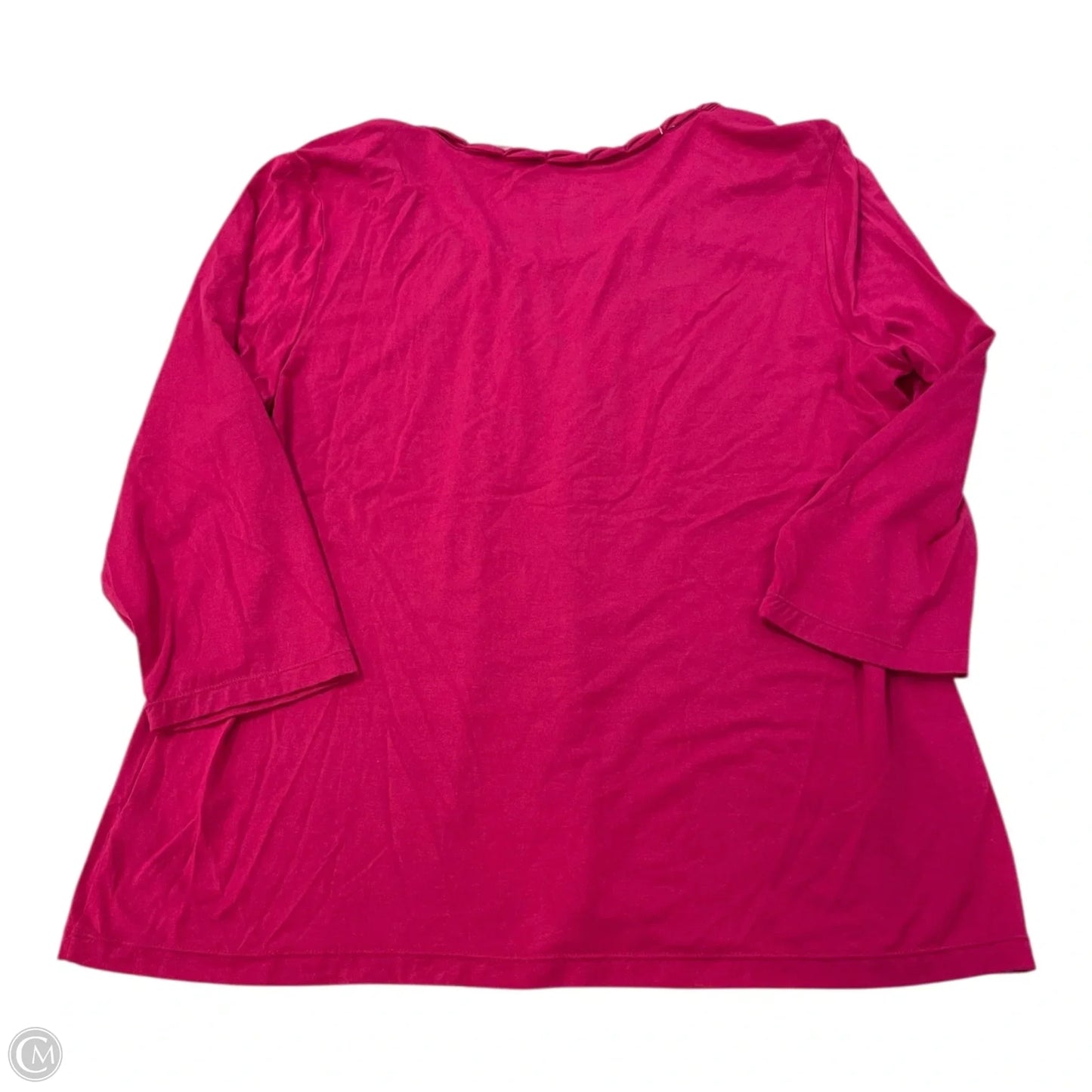 Top 3/4 Sleeve By Chicos In Pink, Size: L