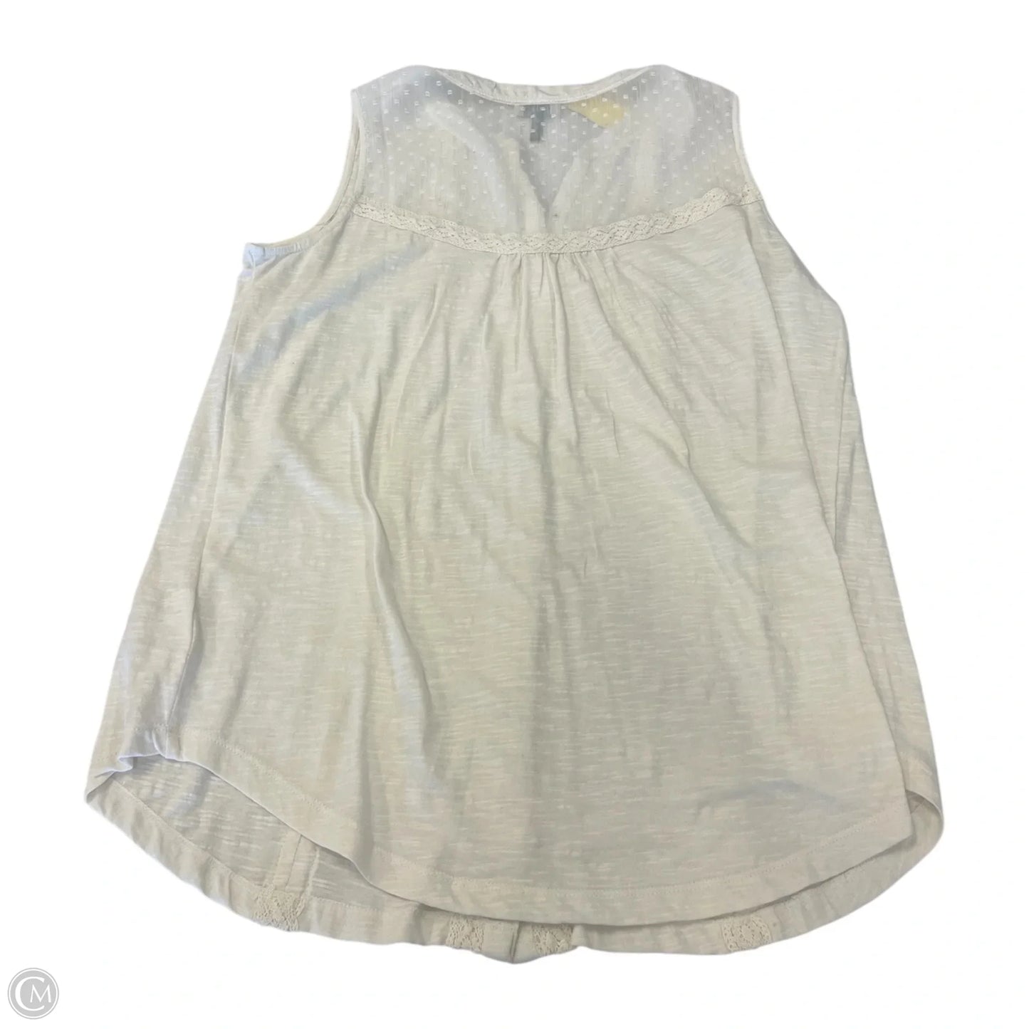 Top Sleeveless By Logo In Cream, Size: M