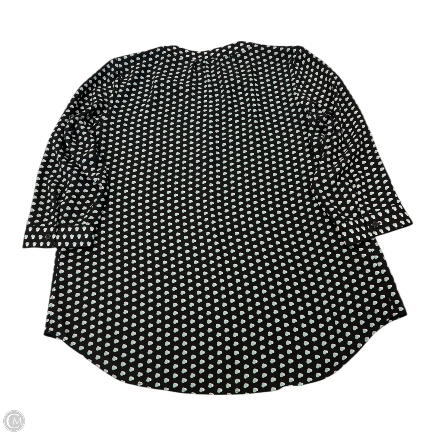 Top 3/4 Sleeve By Van Heusen In Polkadot Pattern, Size: L