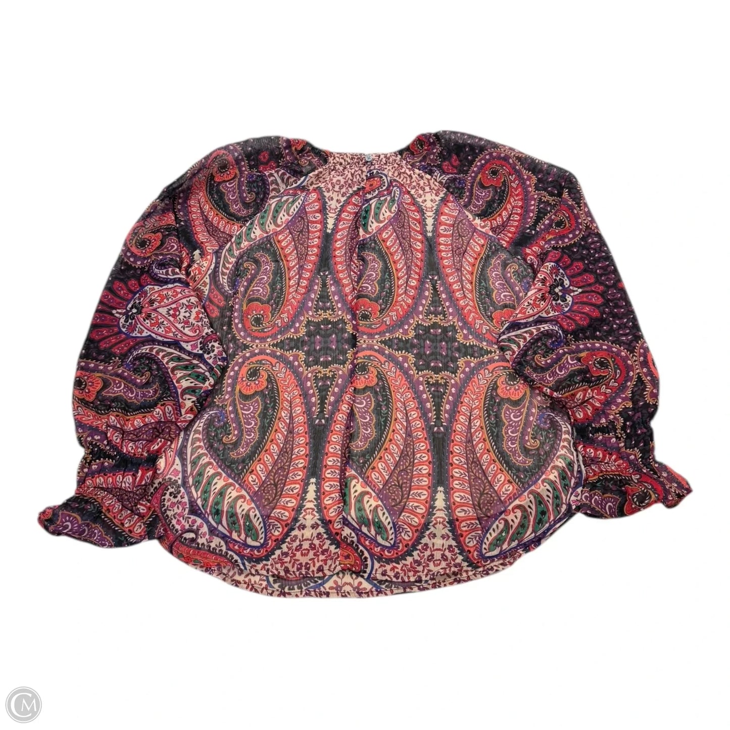Top Long Sleeve By Loft In Paisley Print, Size: Xs