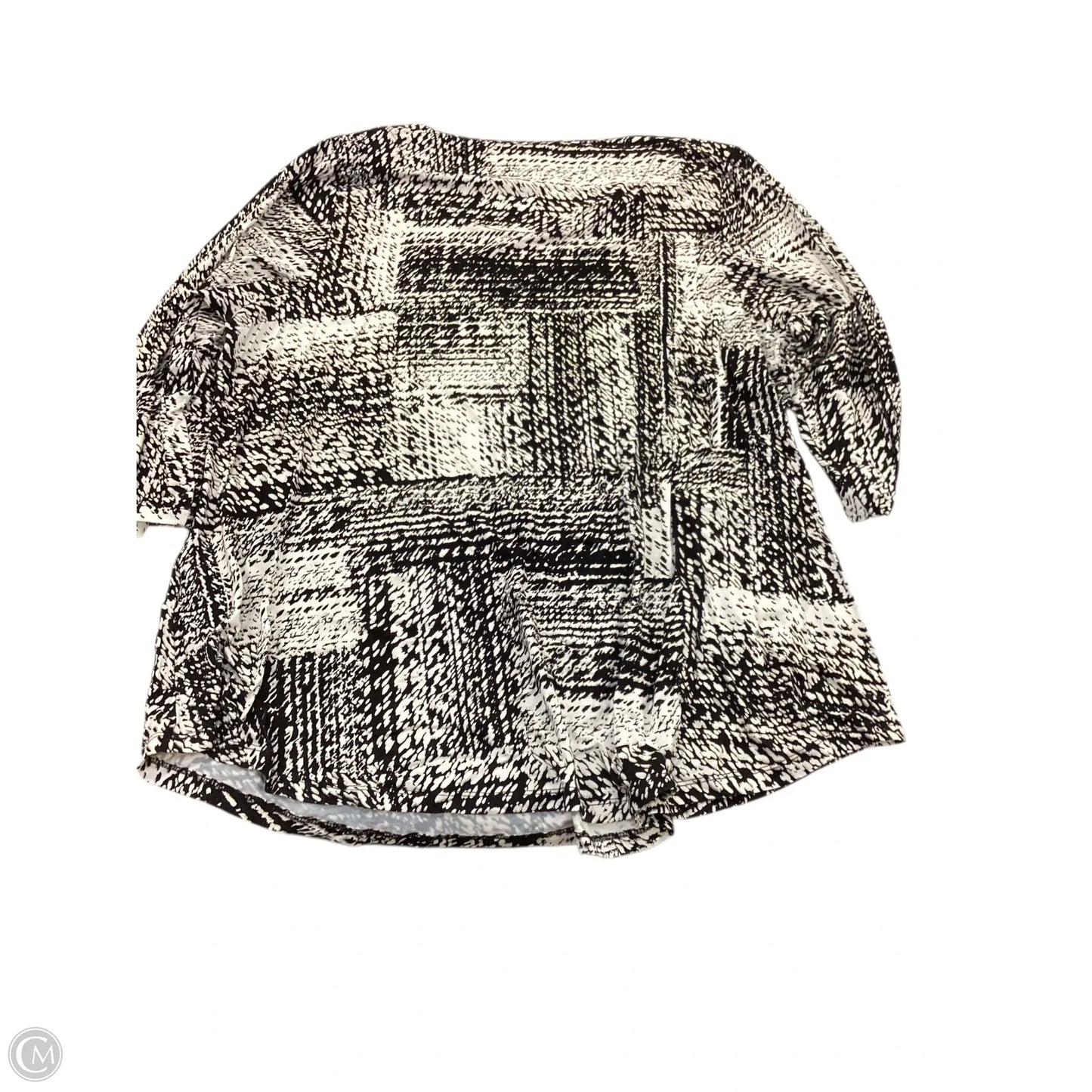 Top 3/4 Sleeve By Jm Collections In Black & White, Size: 3x