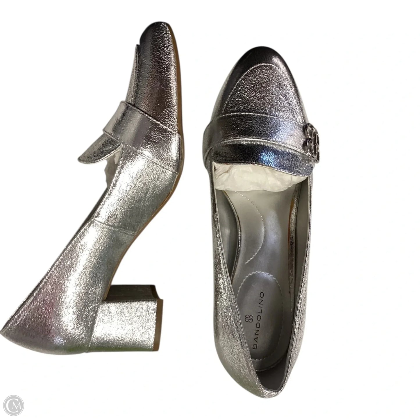 Shoes Heels Block By Bandolino In Silver, Size: 7