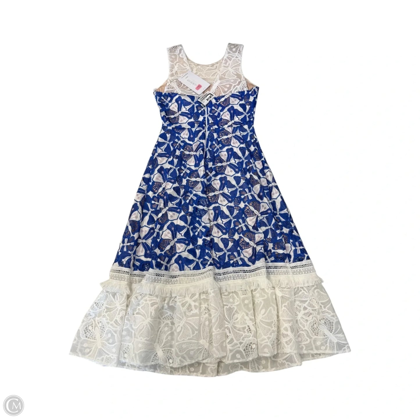 Dress Party Short By Badgley Mischka In Blue & White, Size: 0