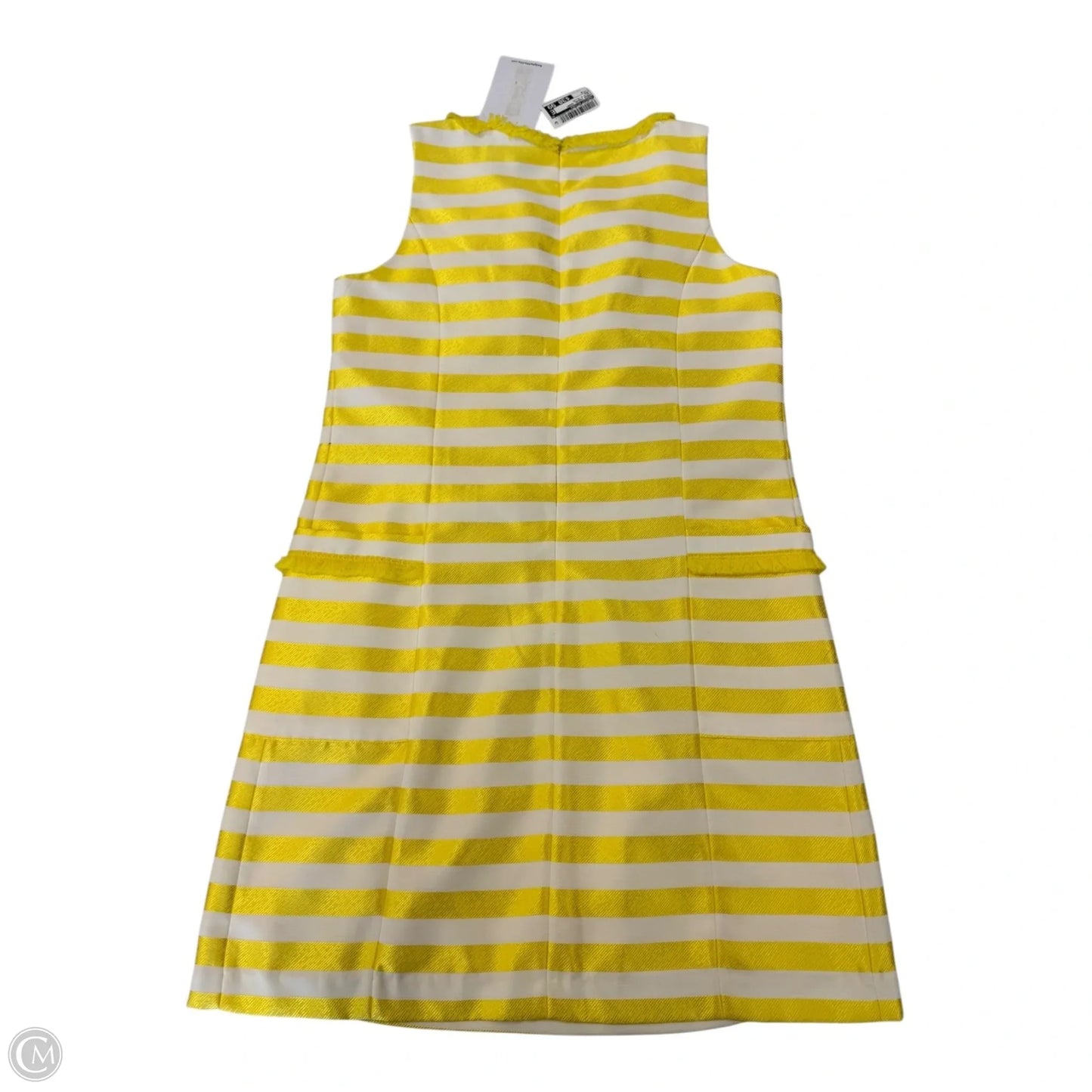 Dress Casual Short By Badgley Mischka In White & Yellow, Size: 0