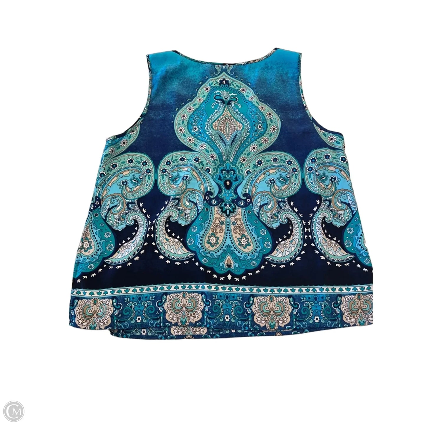 Top Sleeveless By Chicos In Paisley Print, Size: L