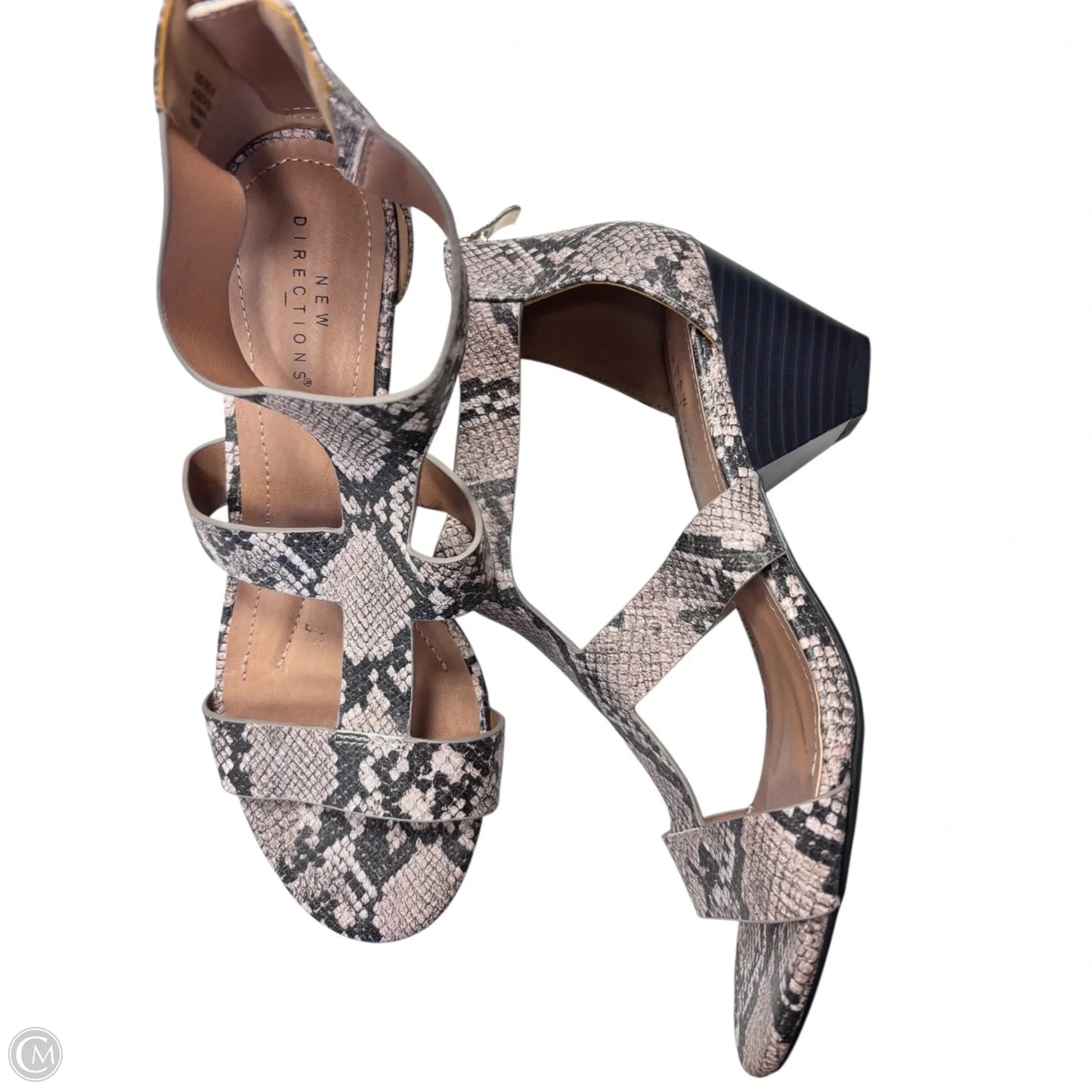 Sandals Heels Block By New Directions In Animal Print, Size: 9