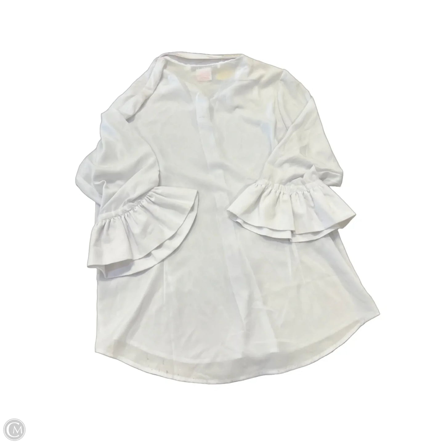 Blouse Long Sleeve By Gretchen Scott In White, Size: L
