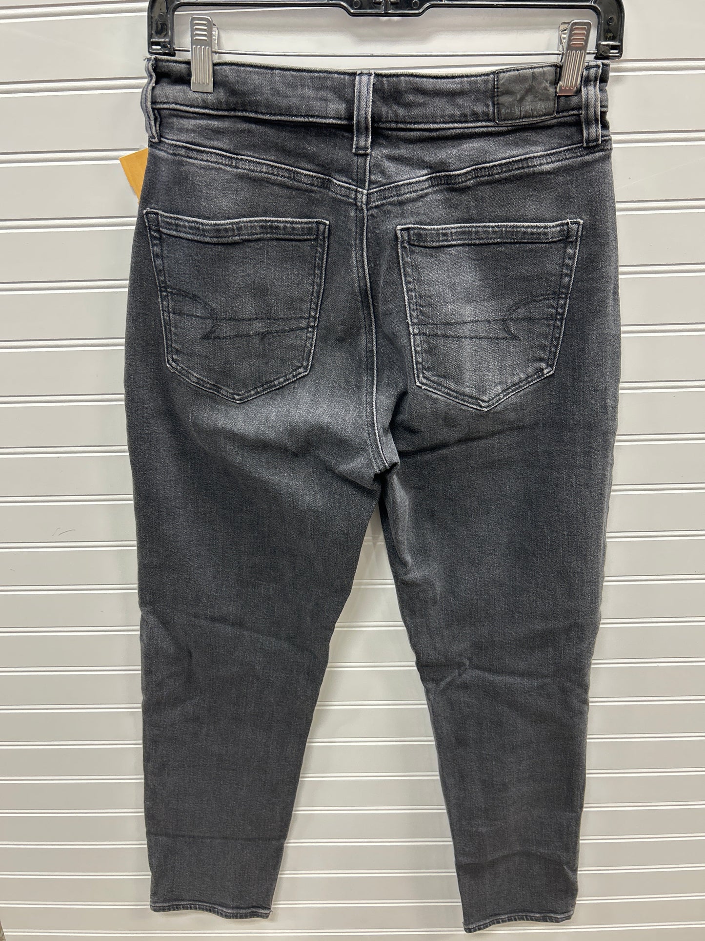 Jeans Straight By American Eagle In Black Denim, Size:2