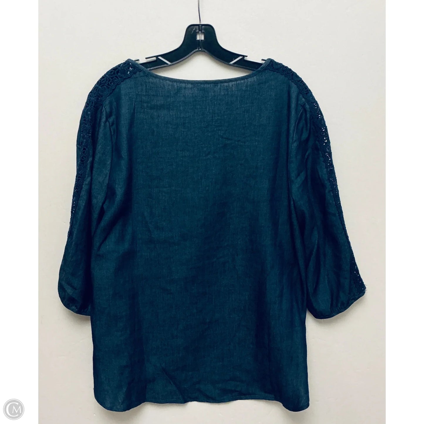 Top Long Sleeve By Unique Spectrum In Blue Denim, Size: Xl