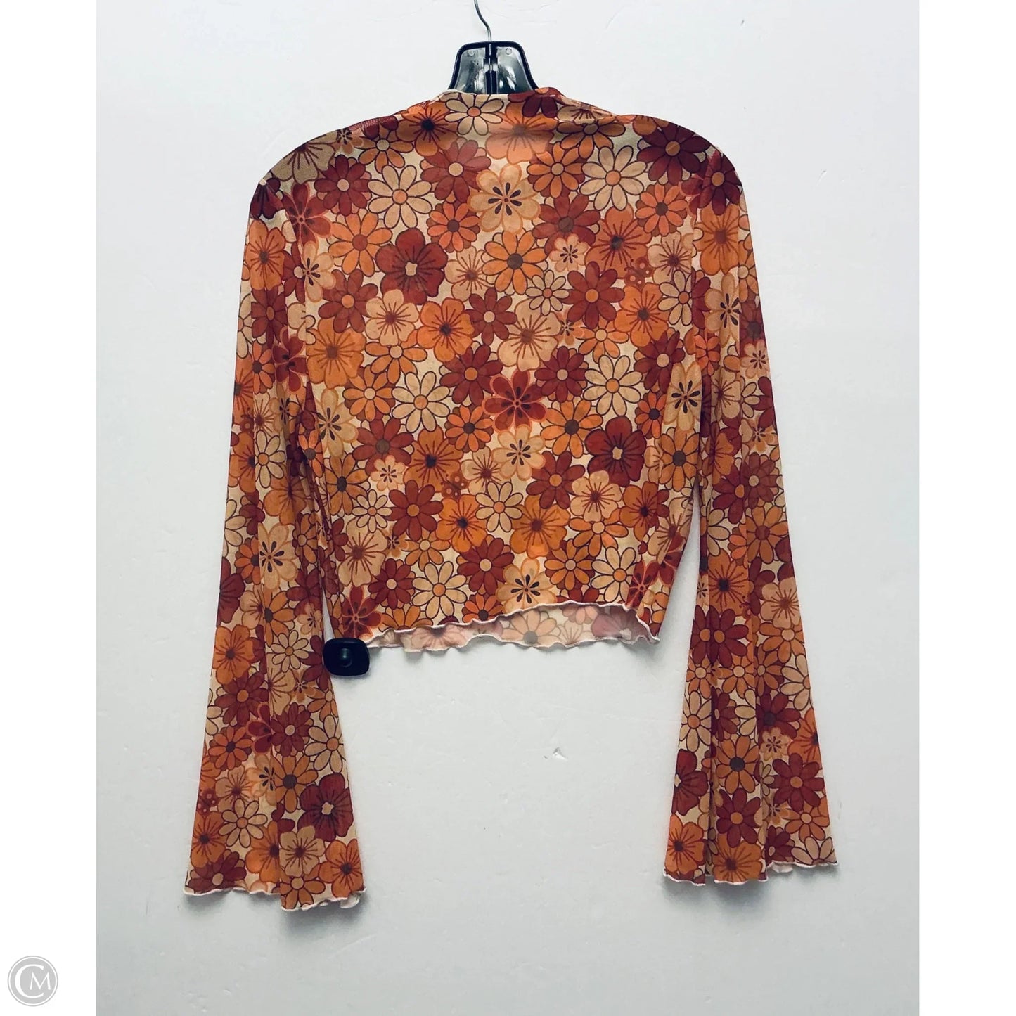 Top Long Sleeve Basic By Cmf In Floral Print, Size: Xl