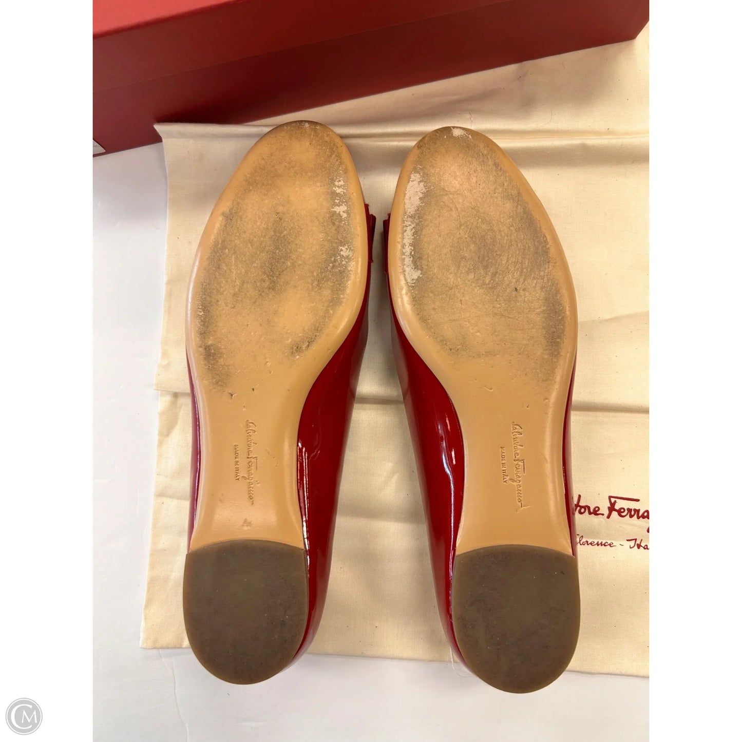 Shoes Luxury Designer By Ferragamo In Red, Size: 6.5