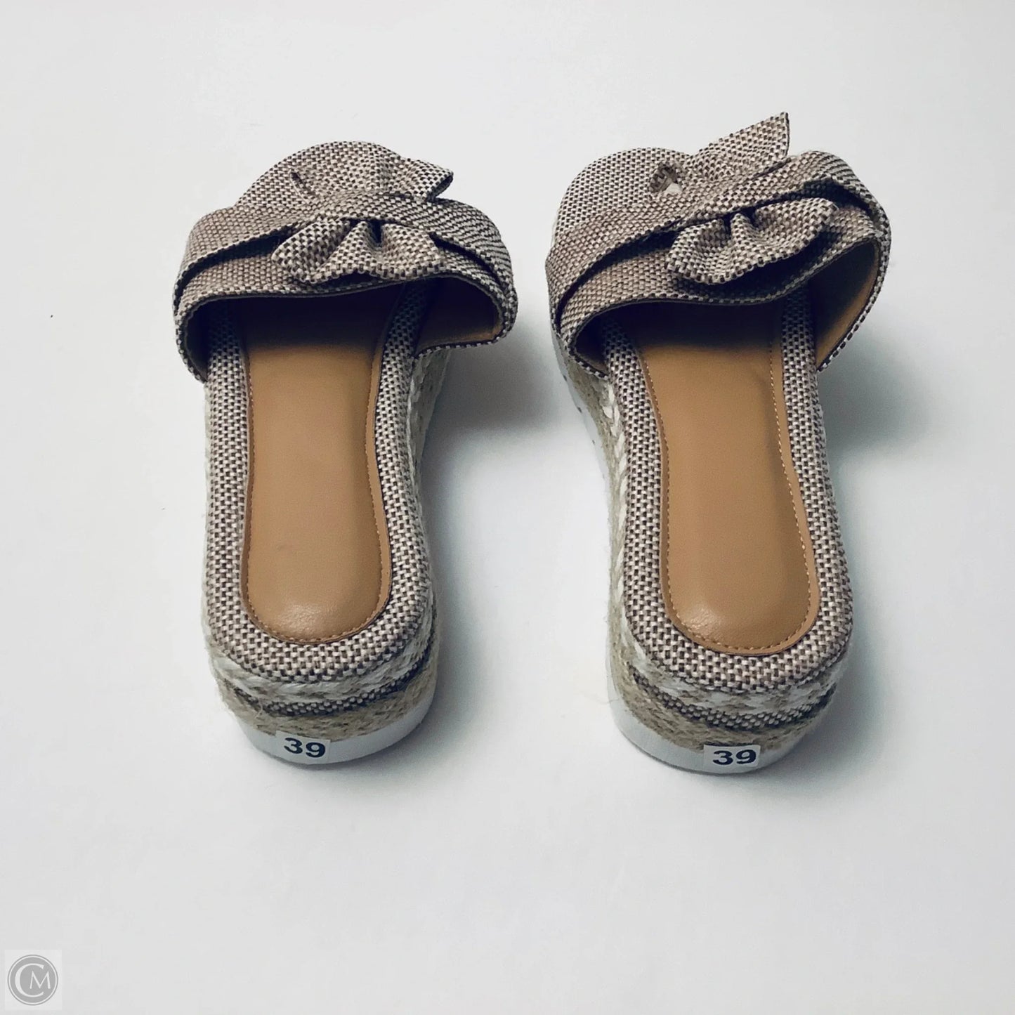 Sandals Heels Platform By Cmb In Beige, Size: 8.5