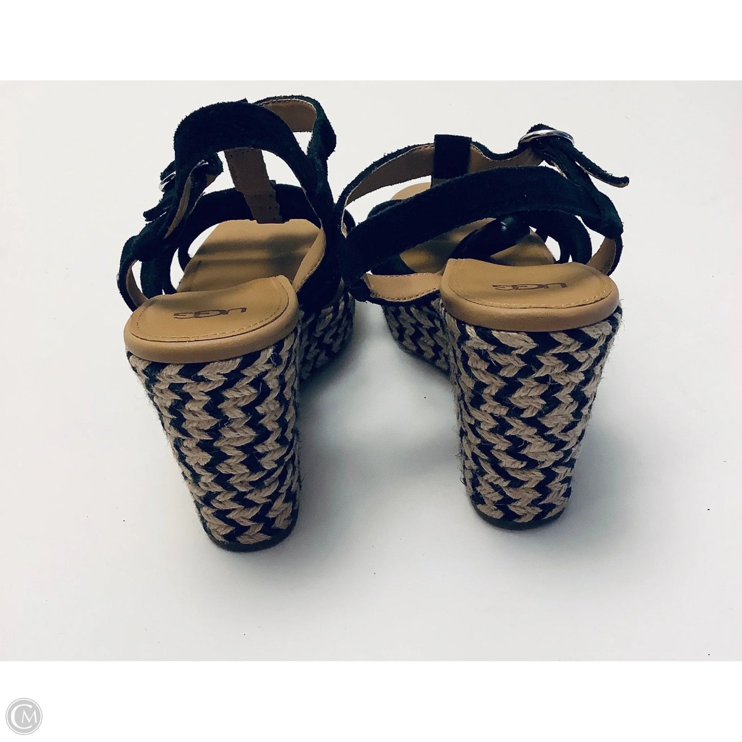 Sandals Designer By Ugg In Black & Tan, Size: 7