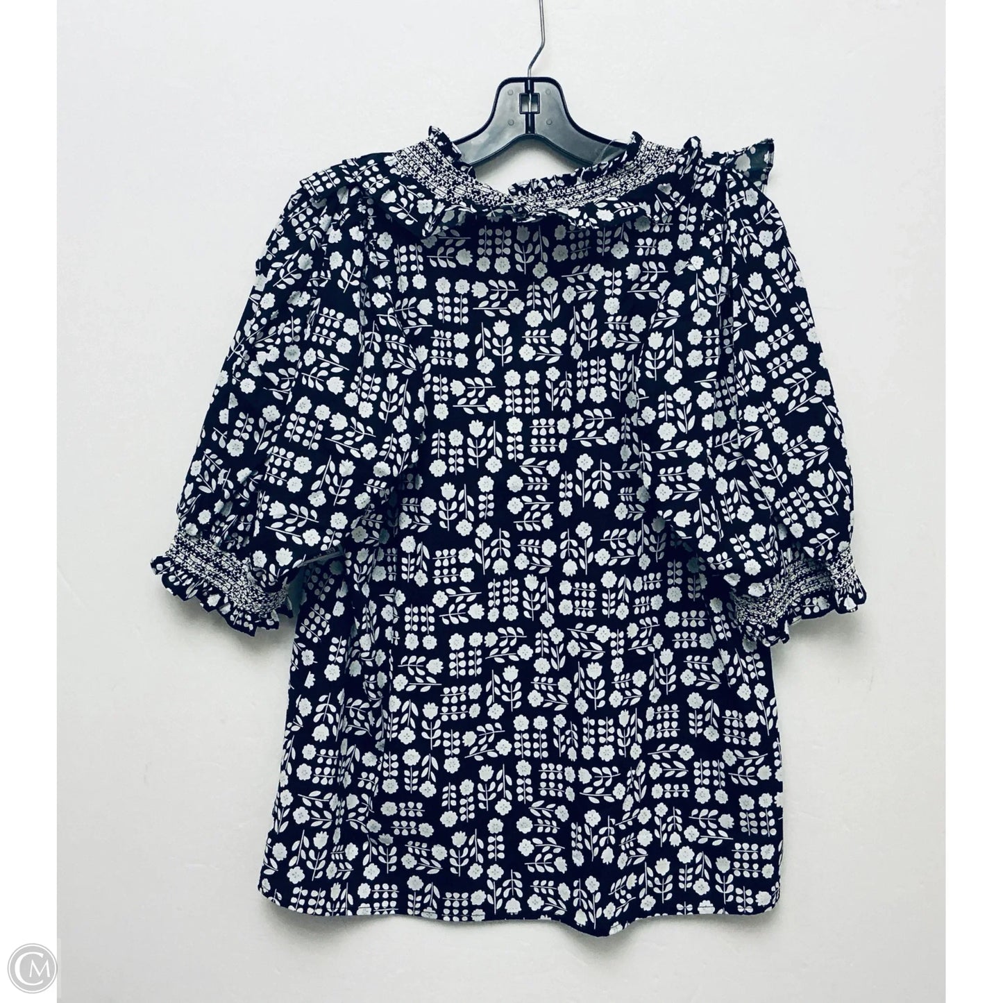 Top Short Sleeve By Entro In Black & White, Size: M