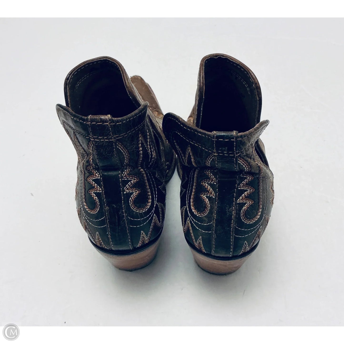 Boots Ankle Heels By Ariat In Brown, Size: 8.5