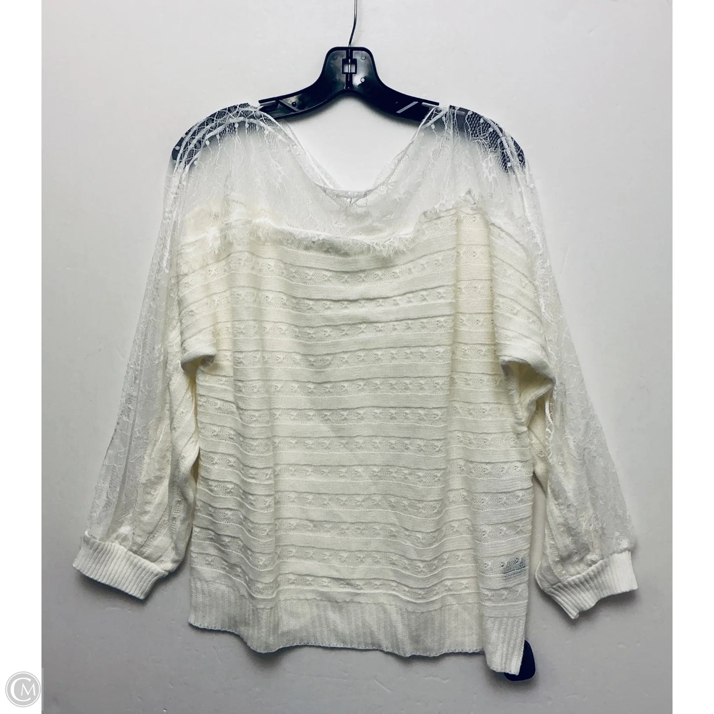 Sweater By Clothes Mentor In White, Size: L
