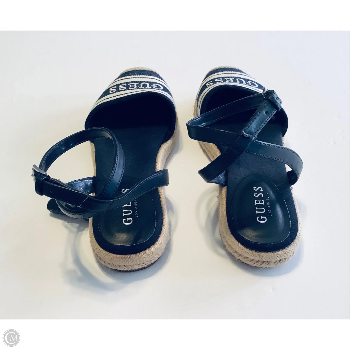 Sandals Flats By Guess In Black & White, Size: 9.5
