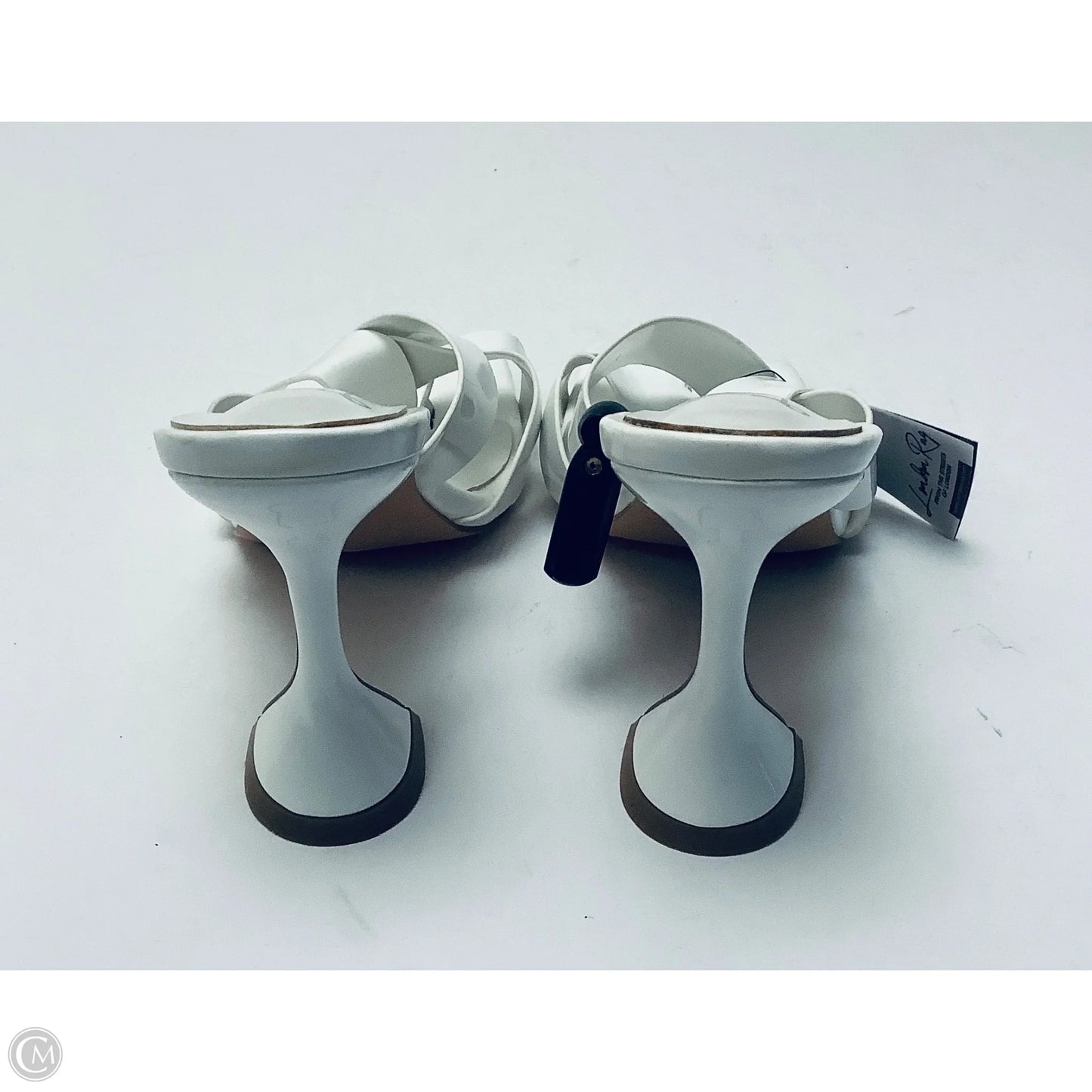 Sandals Heels Kitten By Clothes Mentor In White, Size: 9.5