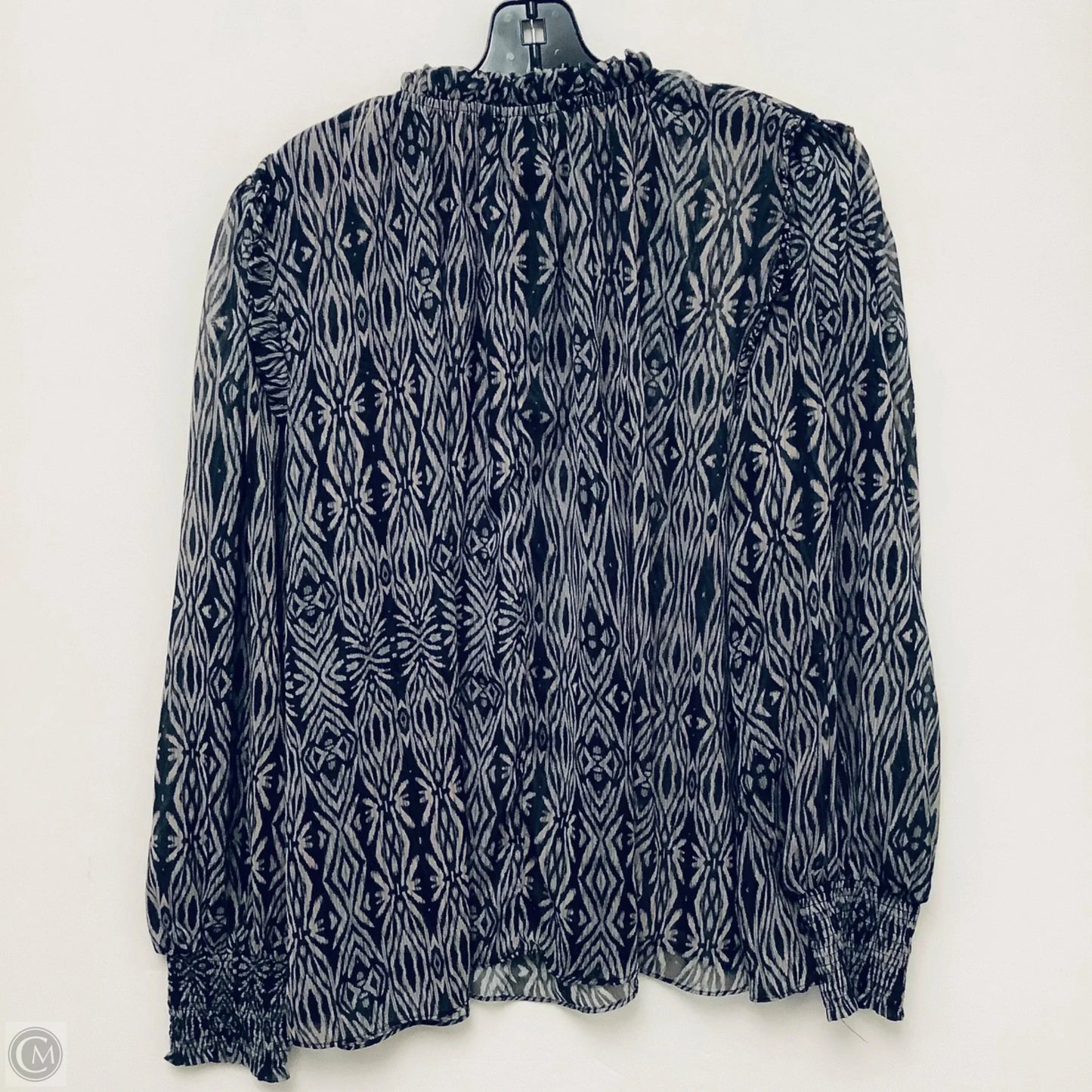 Top Long Sleeve By Vici In Black & Grey, Size: M