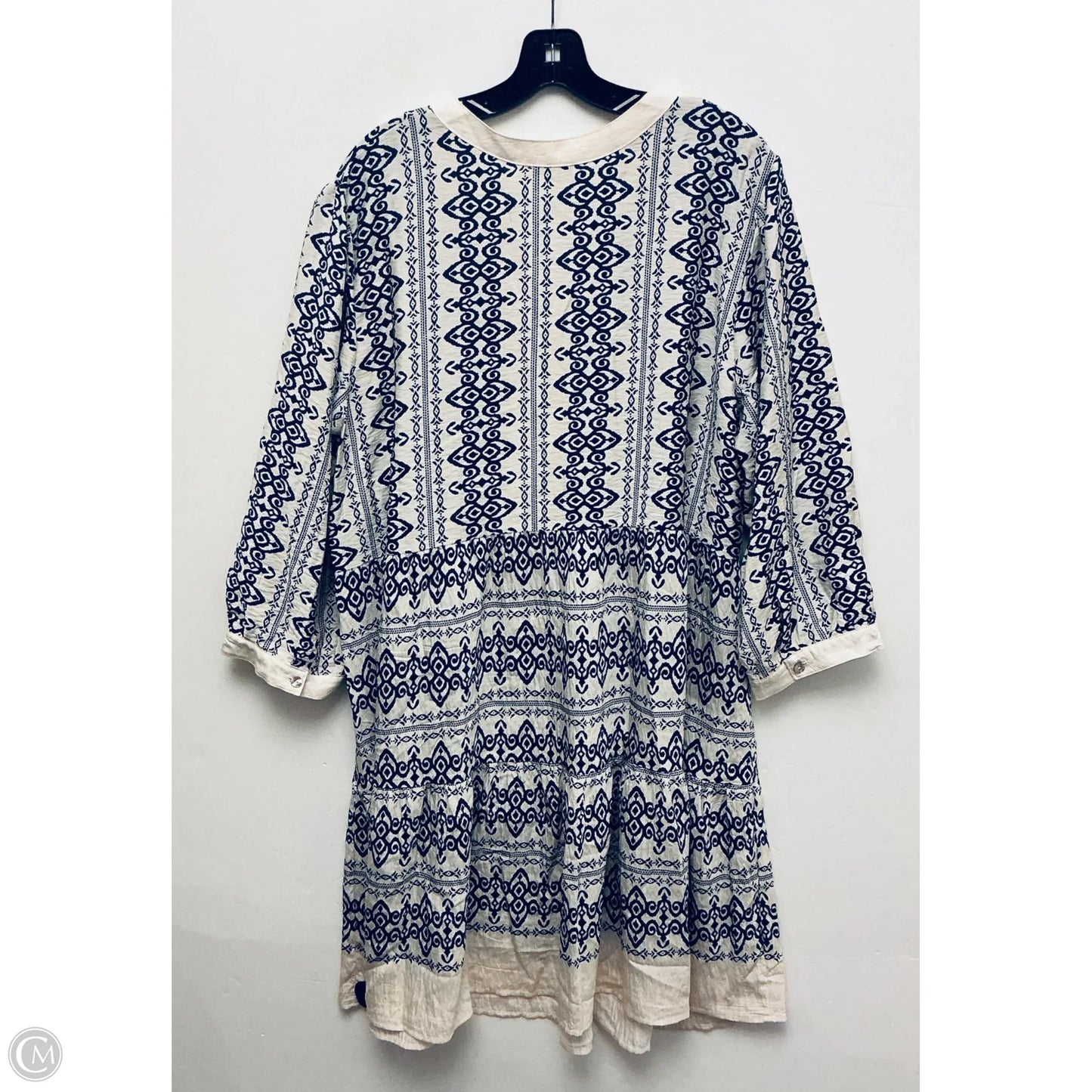 Dress Casual Short By Figuero & Flower In Blue & White, Size: 3x
