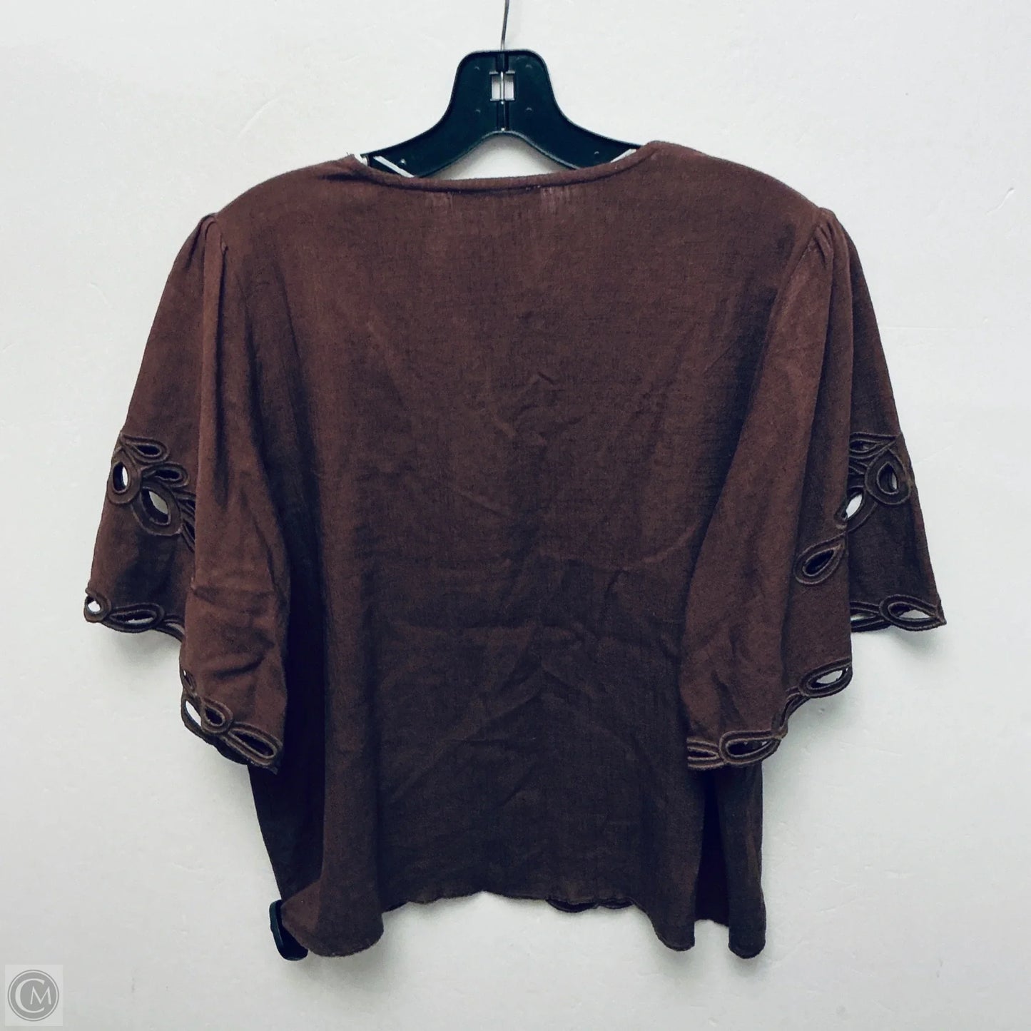 Top Short Sleeve By Calligraphie In Brown, Size: L
