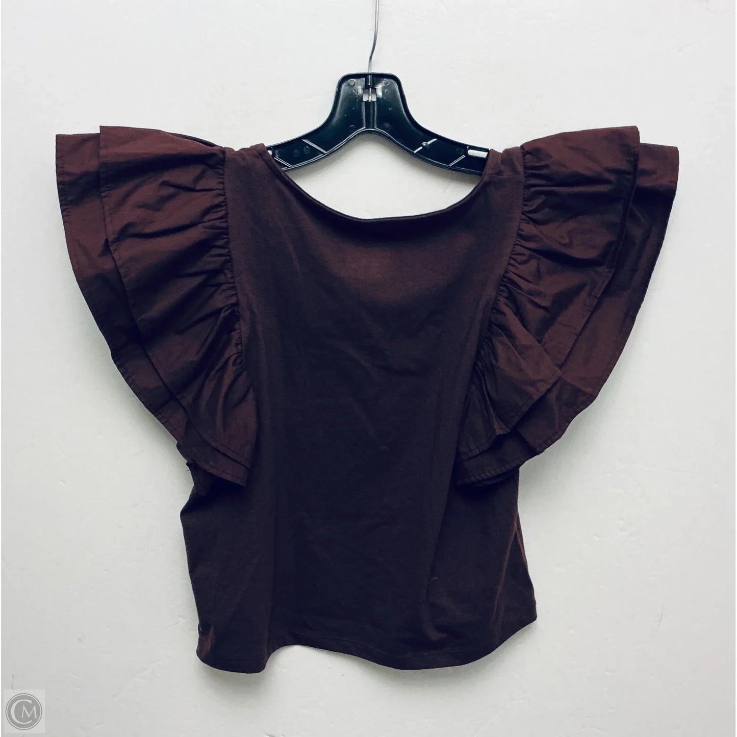 Top Short Sleeve By A New Day In Brown, Size: M