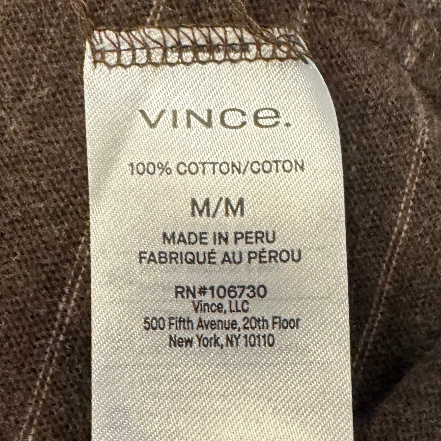 Cotton Knit Top Long Sleeve By Vince In Striped Pattern, Size: M