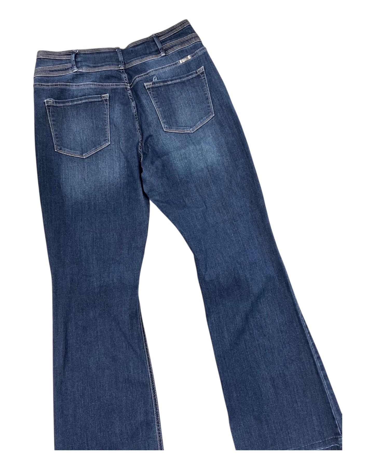 Jeans Flared By Kancan In Blue Denim, Size:14