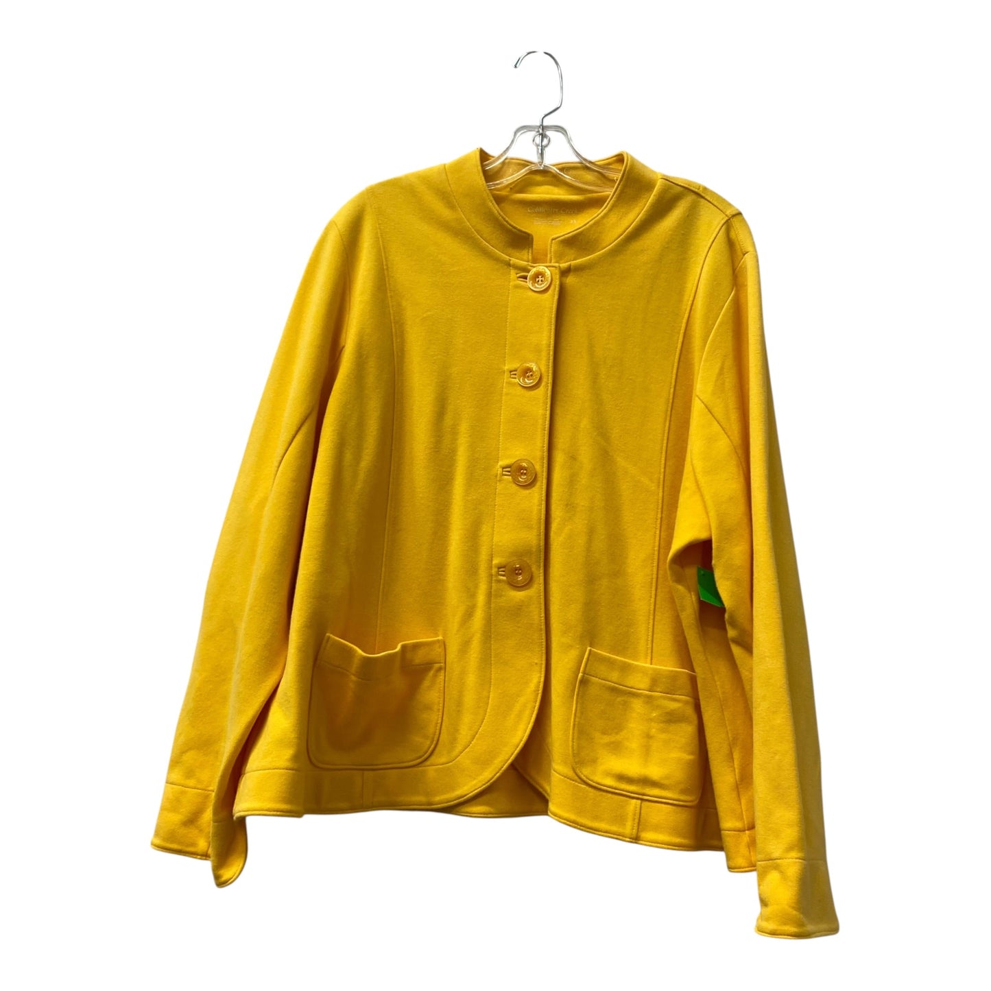 Sweater Cardigan By Coldwater Creek In Yellow, Size:2X