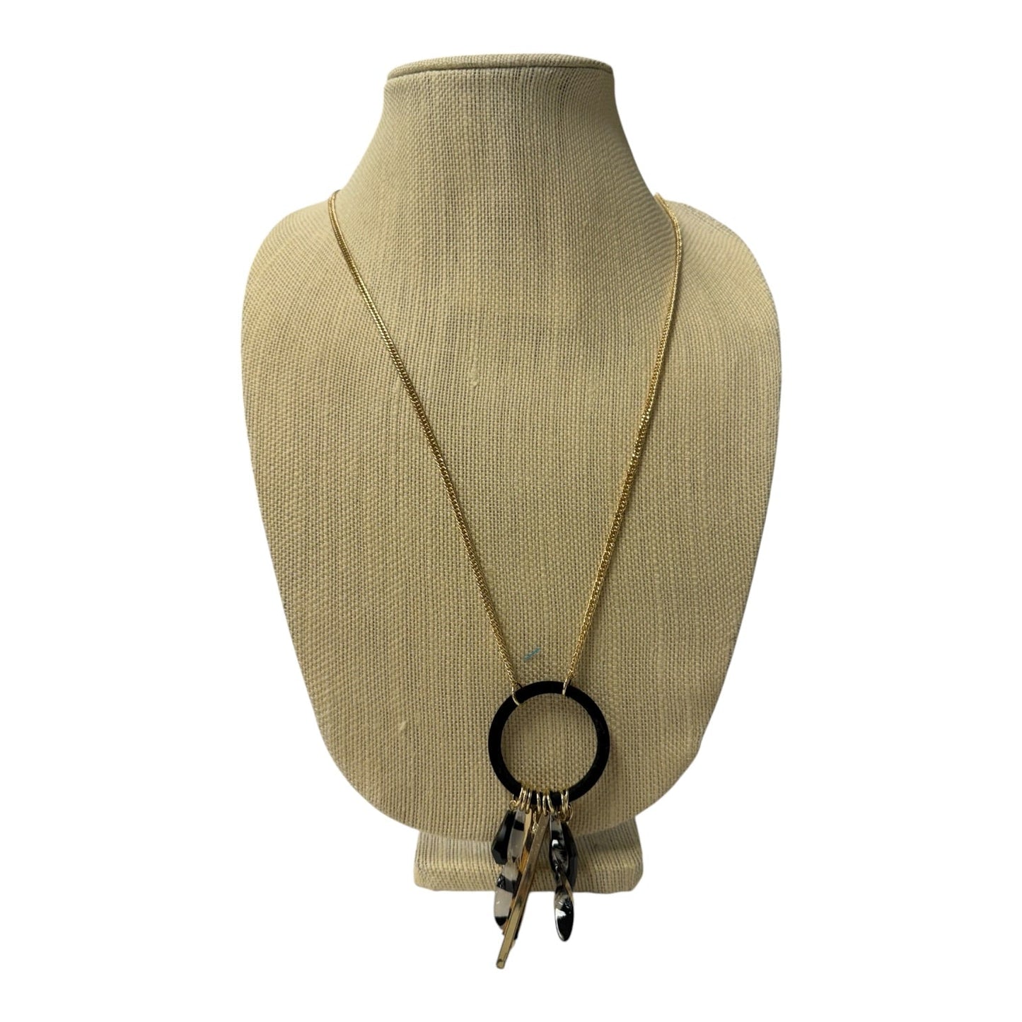 Necklace Pendant By Inc In Black & White